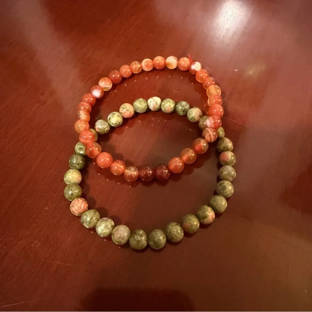 5 Multicolor Beaded Bracelets with Cross Charm, Mixed Lot Fashion Jewelry